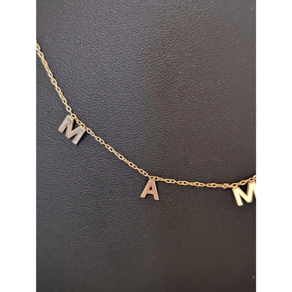 M A M A 925 Sterling Vermeil Yellow Tone Dainty 16